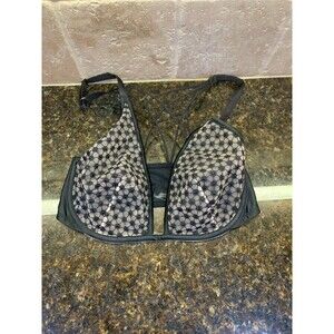 Victoria’s Secret Unlined Plunge Strappy Bra Black Nude 32 DD NWOT